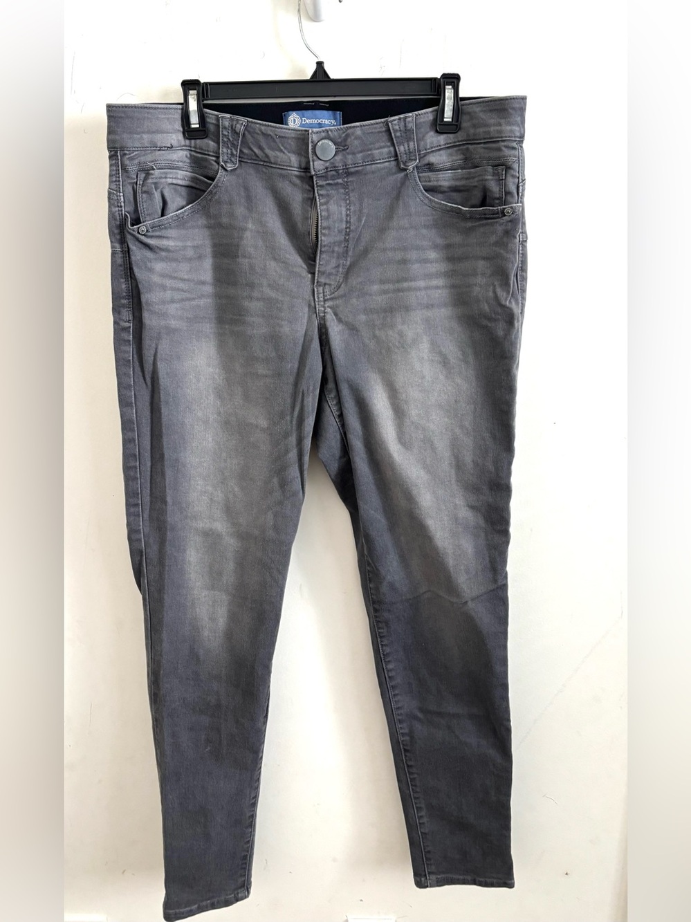 Democracy "Ab" Solution Womens 16 Gray Booty Lift Skinny Denim Jeggings Jeans